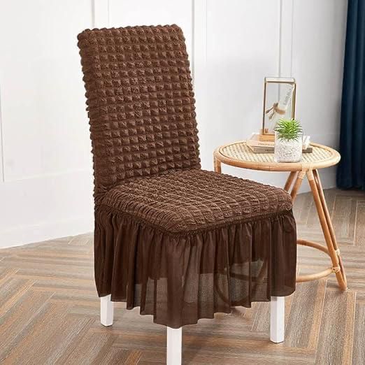 Bubble Fabric Chair Covers Brown